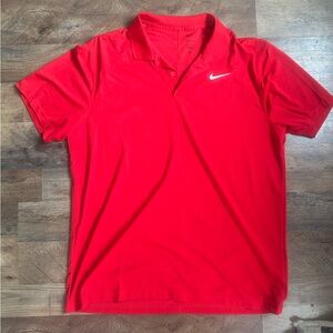 Nike Men's Vibrant Red Polo Shirt